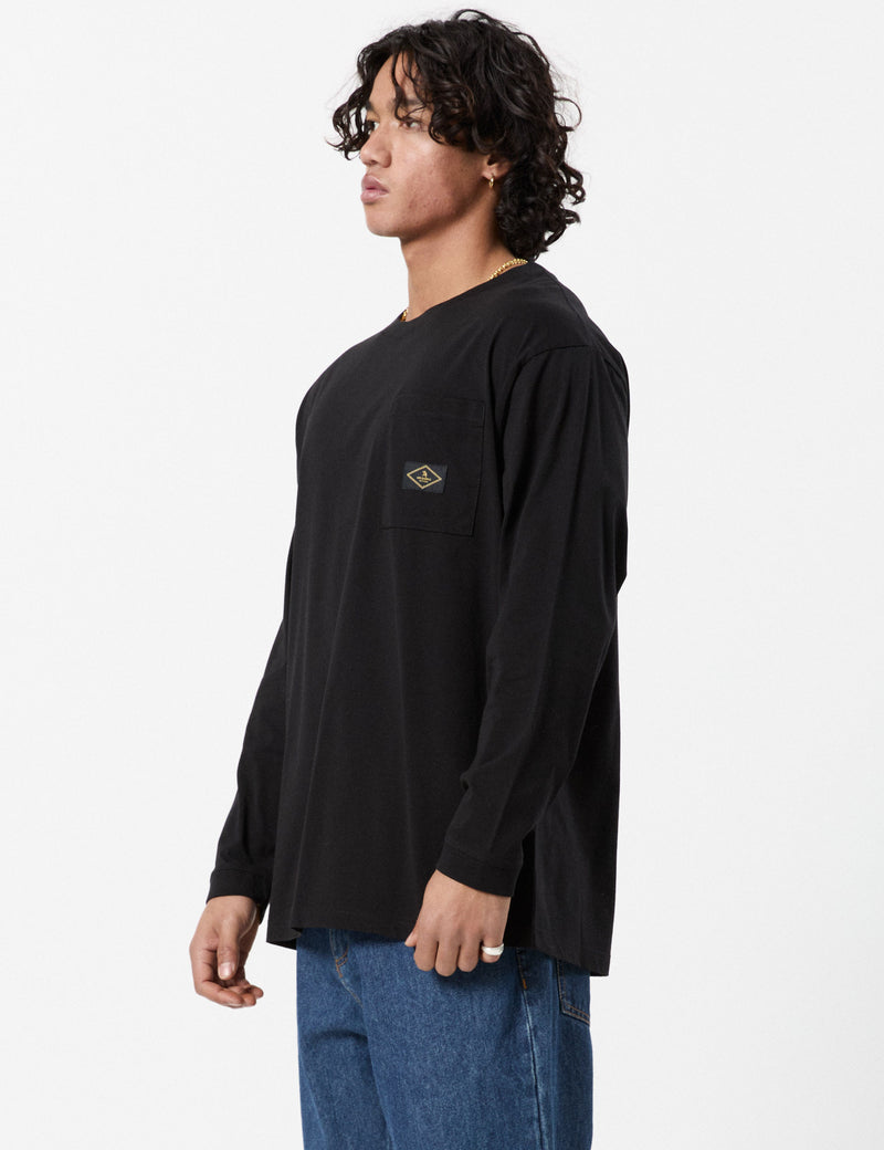 Mondo Longsleeve Patch Tee - Black