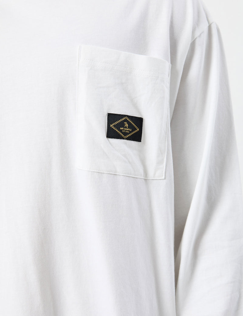 Mondo Longsleeve Patch Tee - White