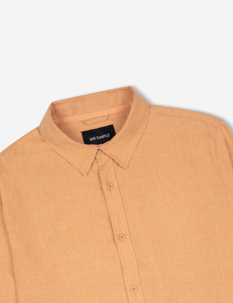 Linen Long Sleeve Shirt - Bronze