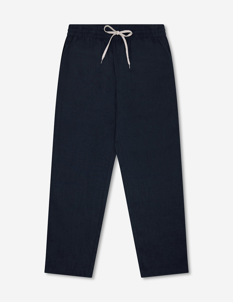 Burbank Linen Pant - Navy