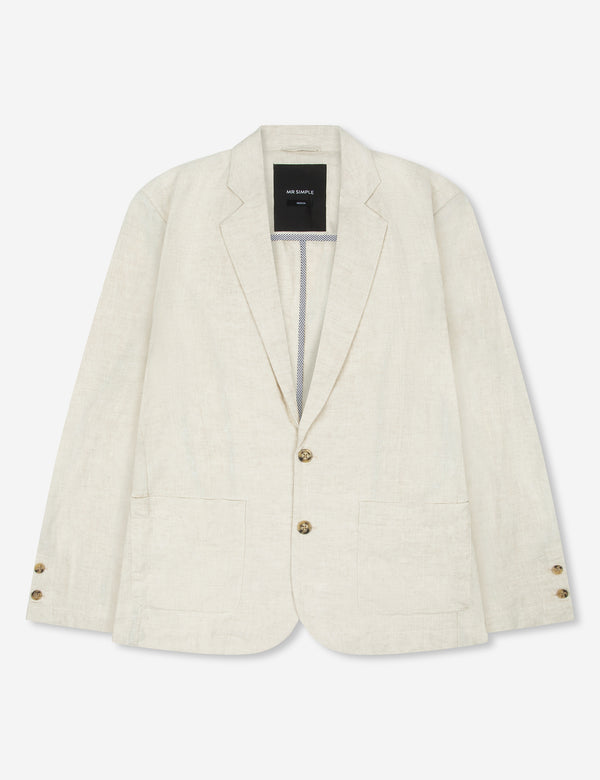 Gatsby Linen Blazer - Natural