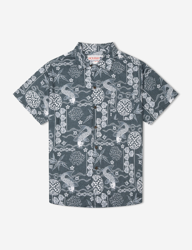 Koi Bowler Shirt - Indigo