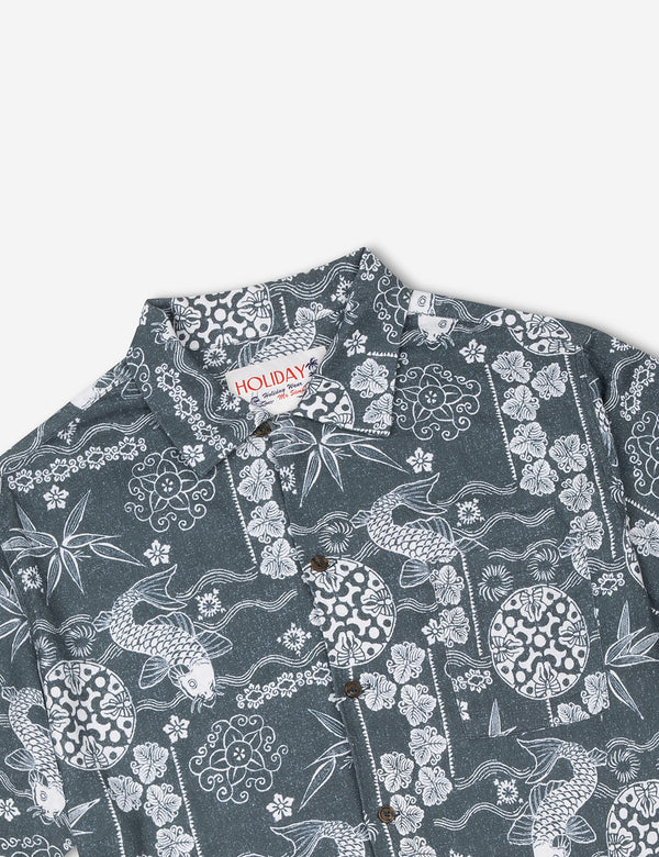 Koi Bowler Shirt - Indigo