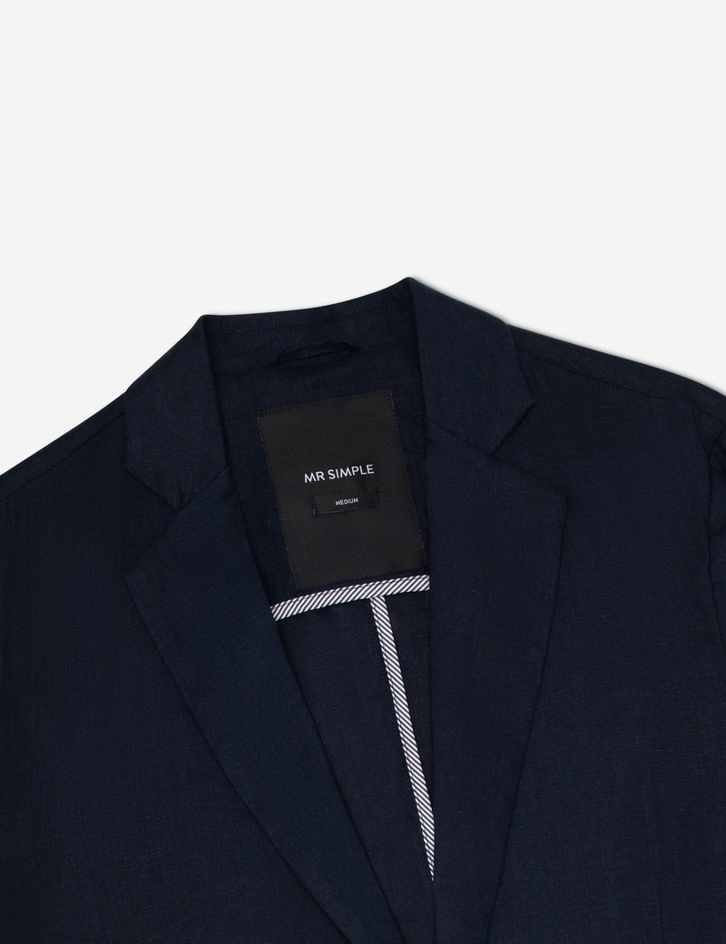 Gatsby Linen Blazer - Navy