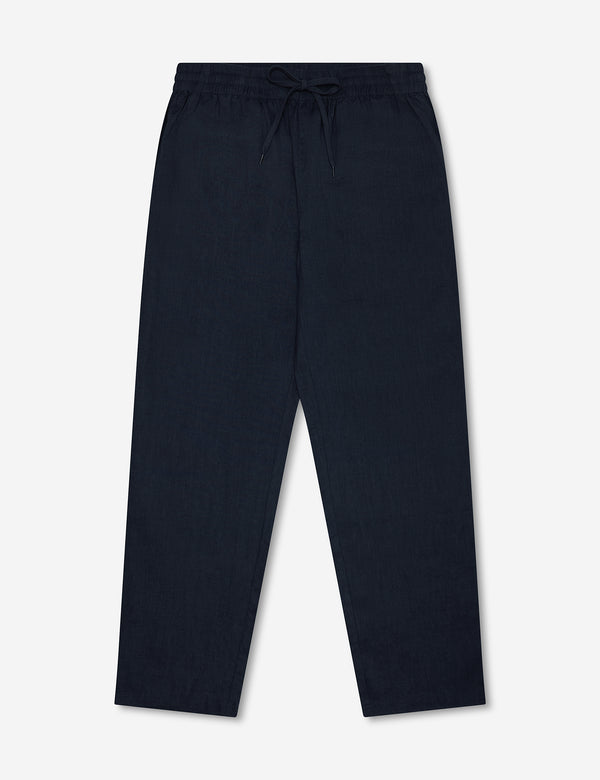 Burbank Linen Pant - Navy