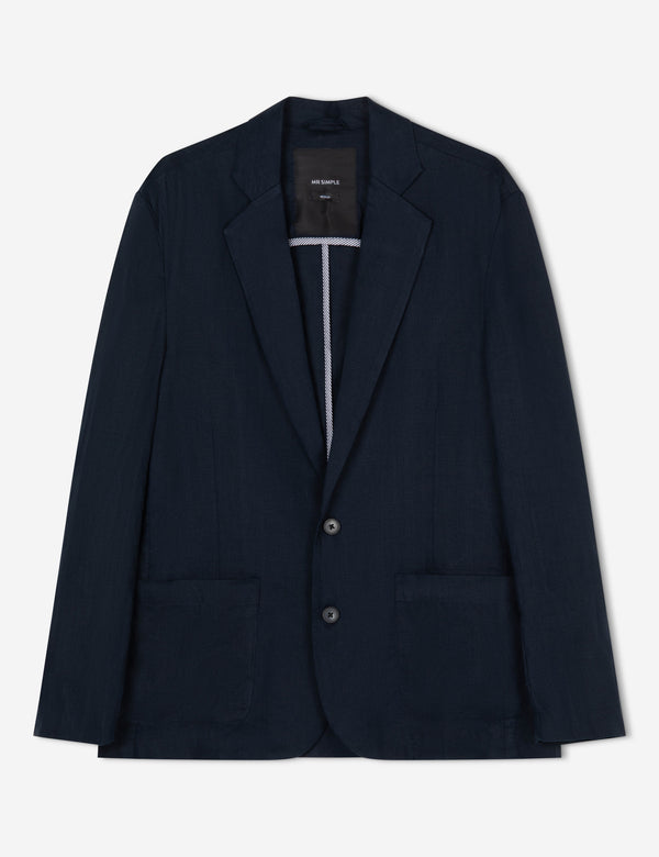 Gatsby Linen Blazer - Navy