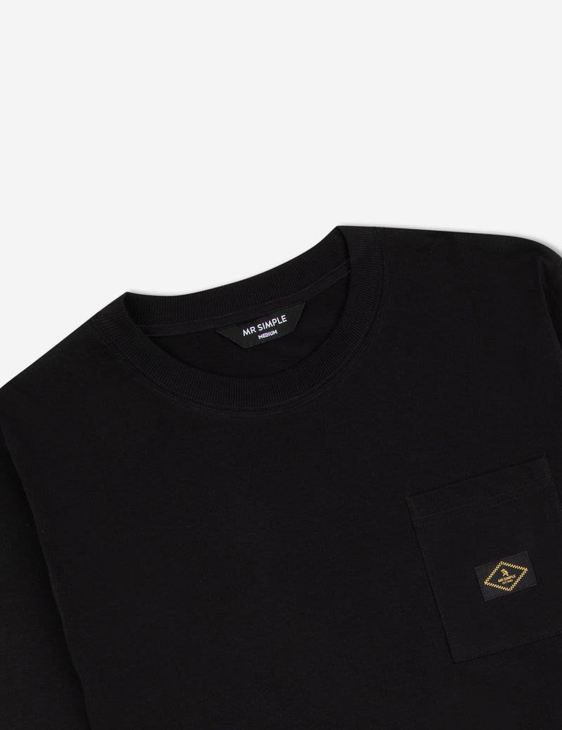 Mondo Longsleeve Patch Tee - Black