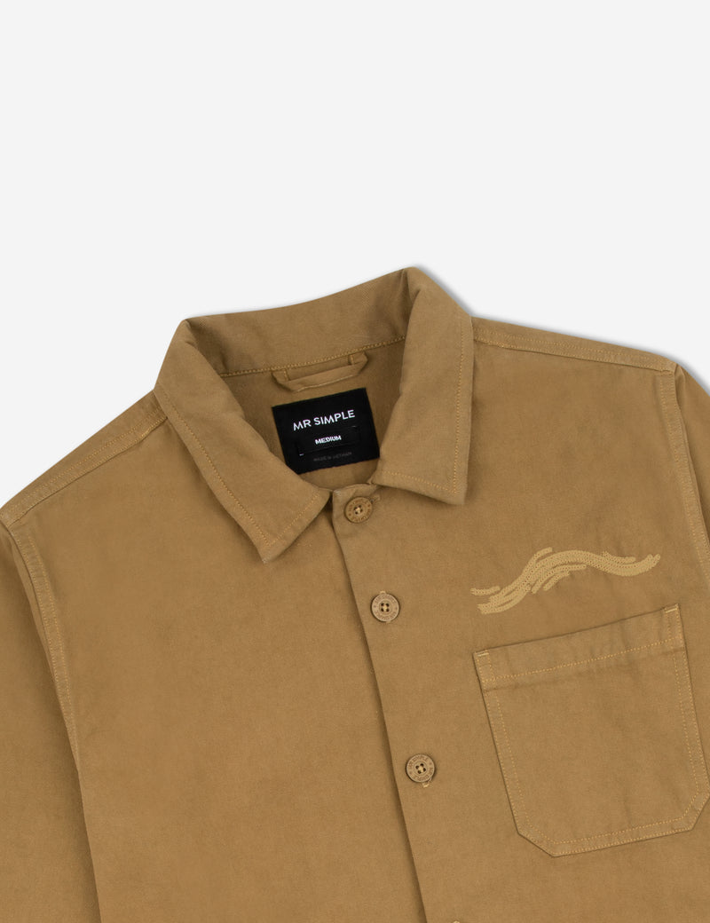 Koi Stitched Overshirt - Camel