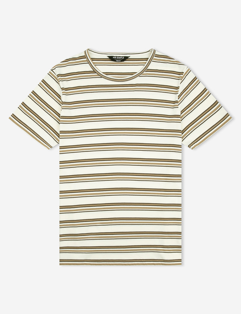 Stripe Tee - Natural Brown Stripe