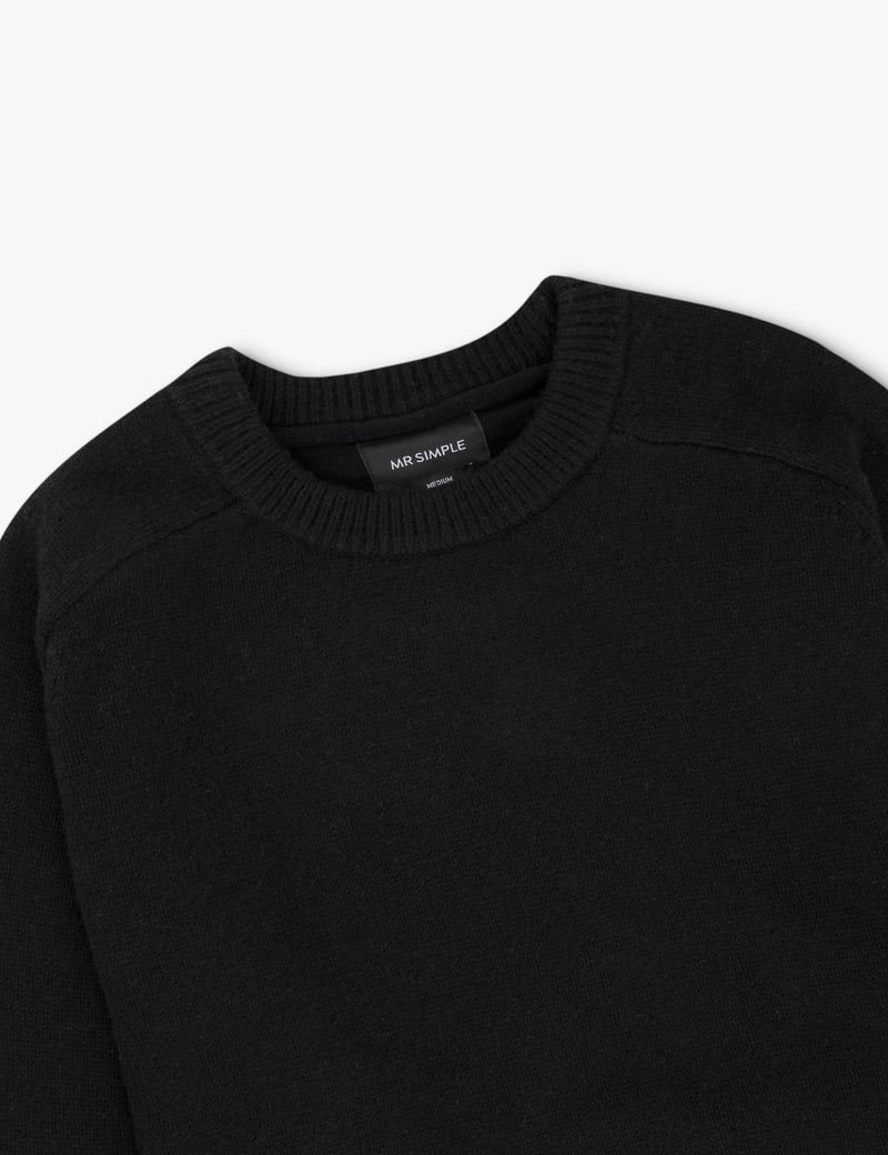 Fred Crew Wool Knit - Black