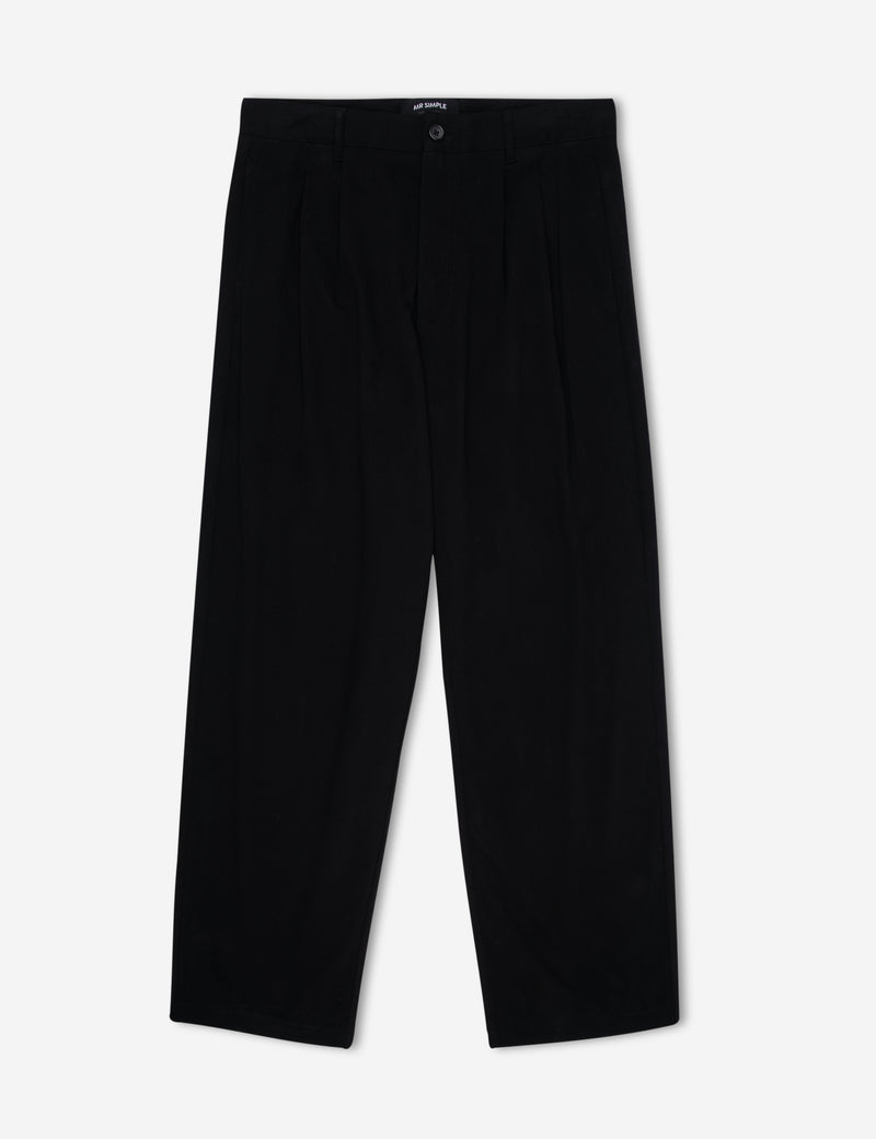 Brooklyn Pleated Pant - Black – Mr Simple
