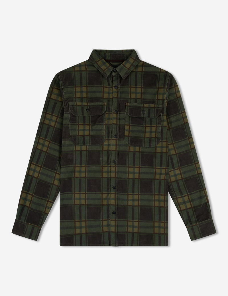 Sawyer Cord Longsleeve Shirt - Army Check