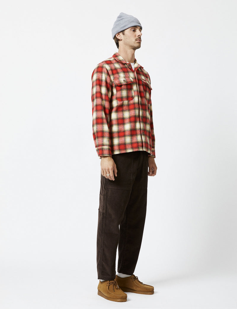 Nomad Overshirt Heavy Flannel - Red/Natural