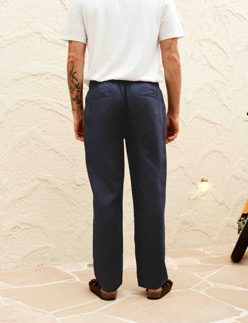 Burbank Linen Pant - Navy – Mr Simple