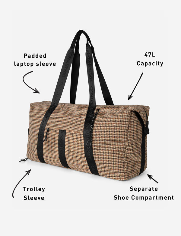 Nelson Duffle - Brown Houndstooth