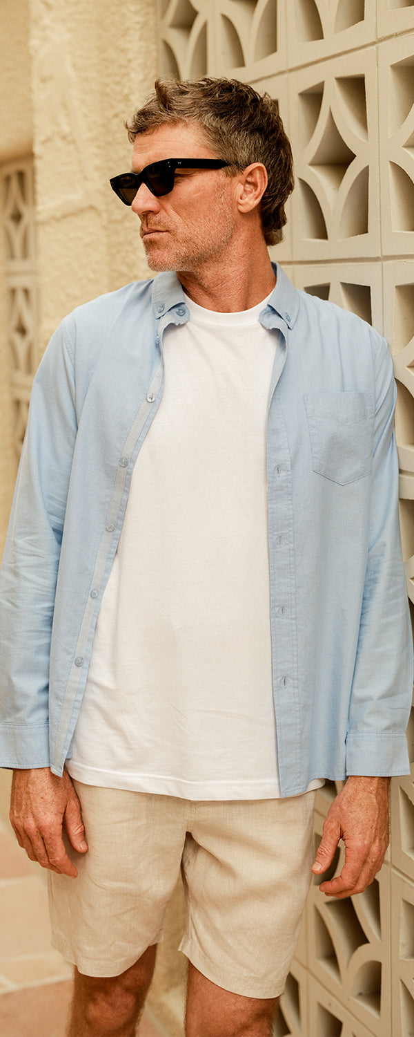 Oxford Long Sleeve Shirt - Sky Blue