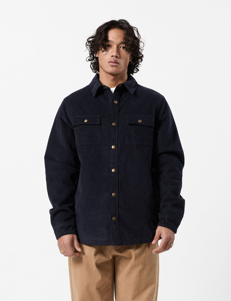 Quilted Cord Jacket - Navy