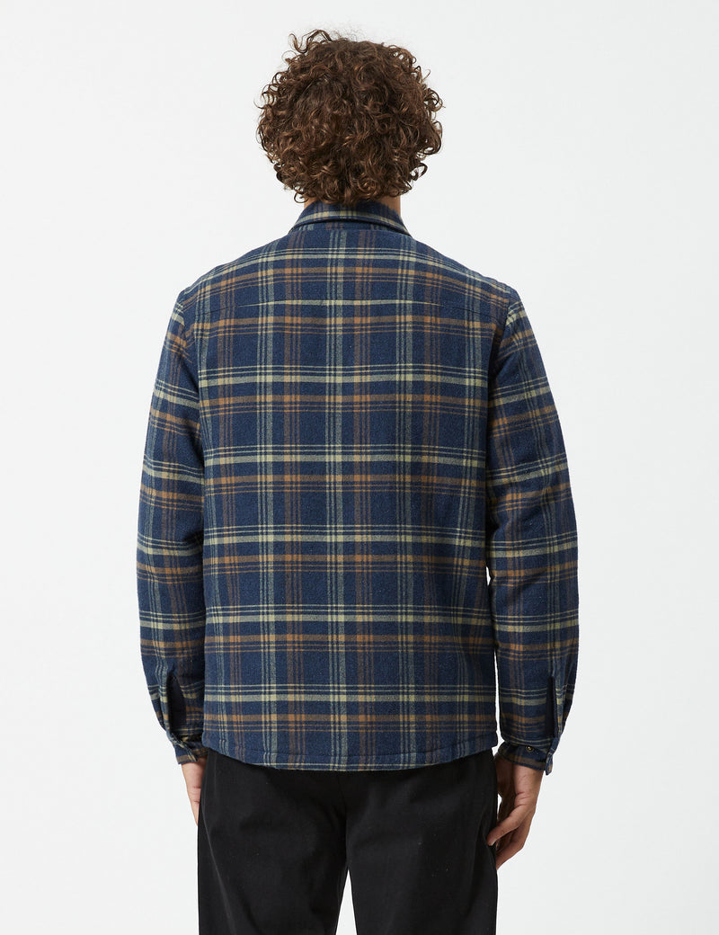 Quilted Flannel Jacket - Denim Check