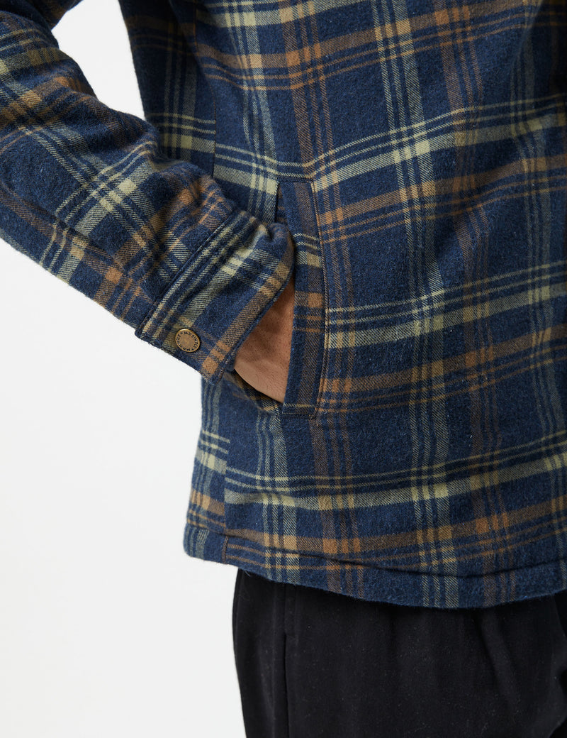 Quilted Flannel Jacket - Denim Check