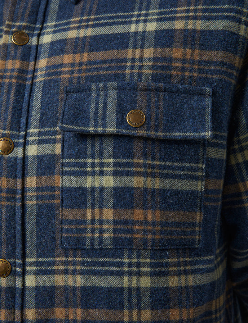 Quilted Flannel Jacket - Denim Check