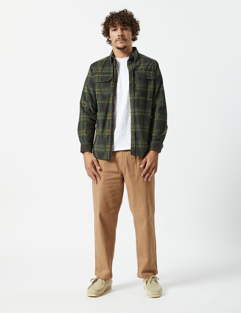 Sawyer Cord Longsleeve Shirt - Army Check