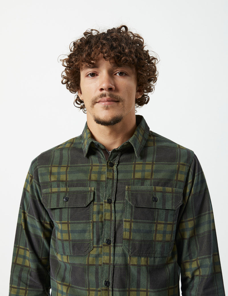 Sawyer Cord Longsleeve Shirt - Army Check