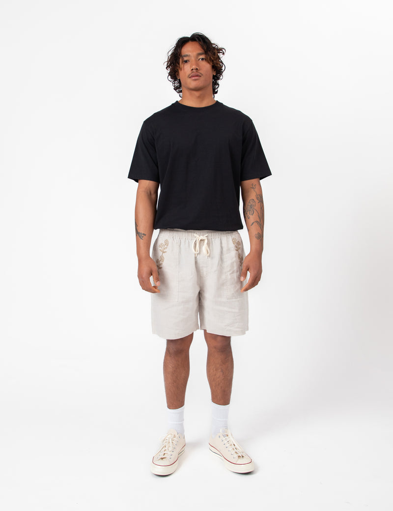 Huck Linen Short - Natural