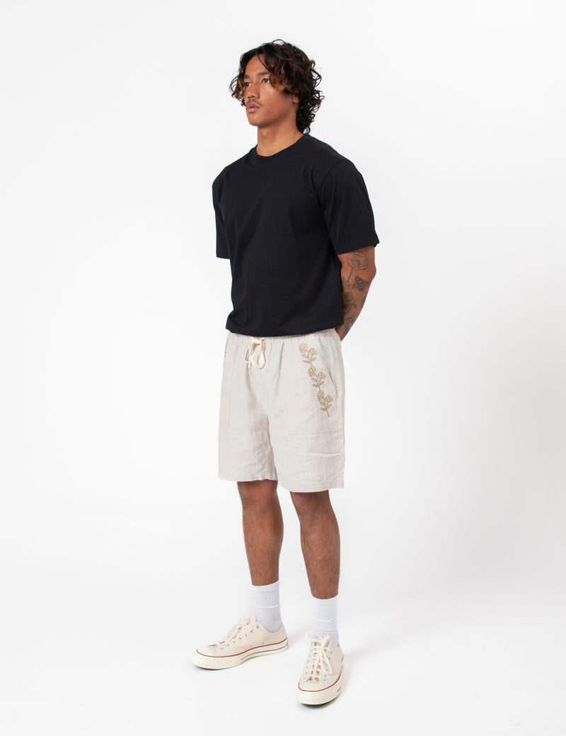 Huck Linen Short - Natural