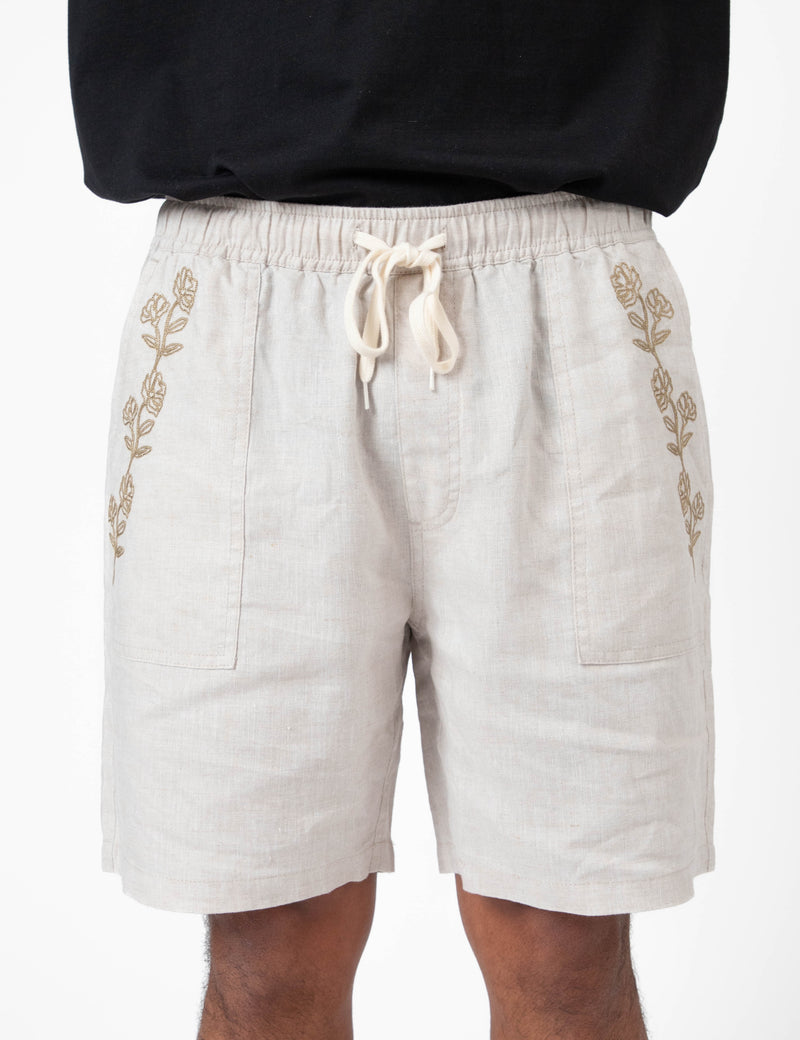 Huck Linen Short - Natural