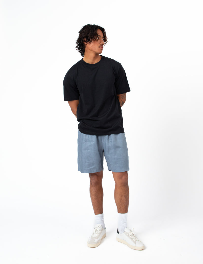 Burbank Herringbone Short - Slate Blue