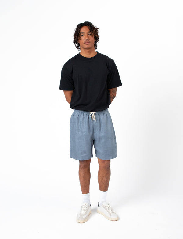 Burbank Herringbone Short - Slate Blue