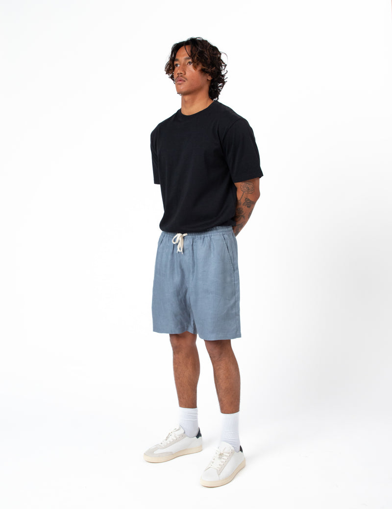 Burbank Herringbone Short - Slate Blue