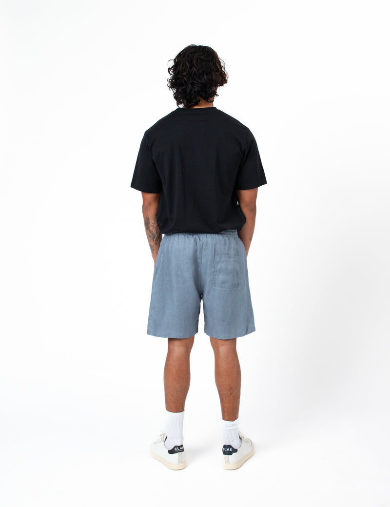 Burbank Herringbone Short - Slate Blue