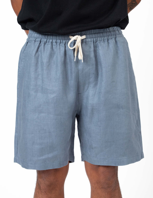 Burbank Herringbone Short - Slate Blue