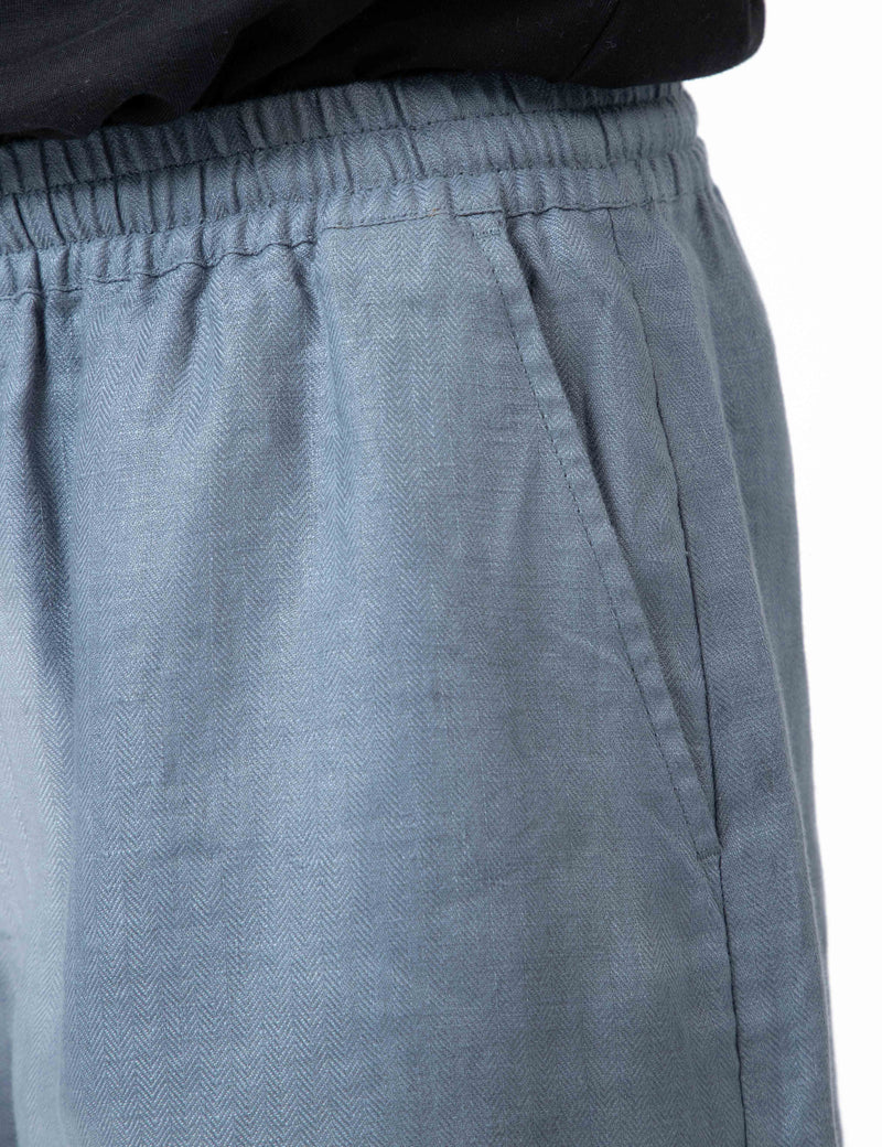 Burbank Herringbone Short - Slate Blue