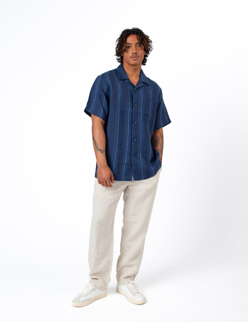 Cuban Short Sleeve Shirt - Streamline Navy