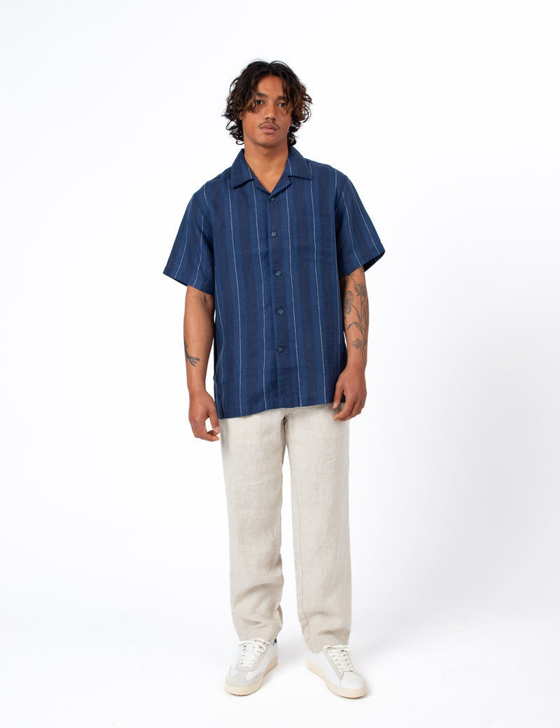 Cuban Short Sleeve Shirt - Streamline Navy