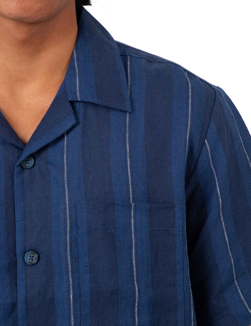Cuban Short Sleeve Shirt - Streamline Navy