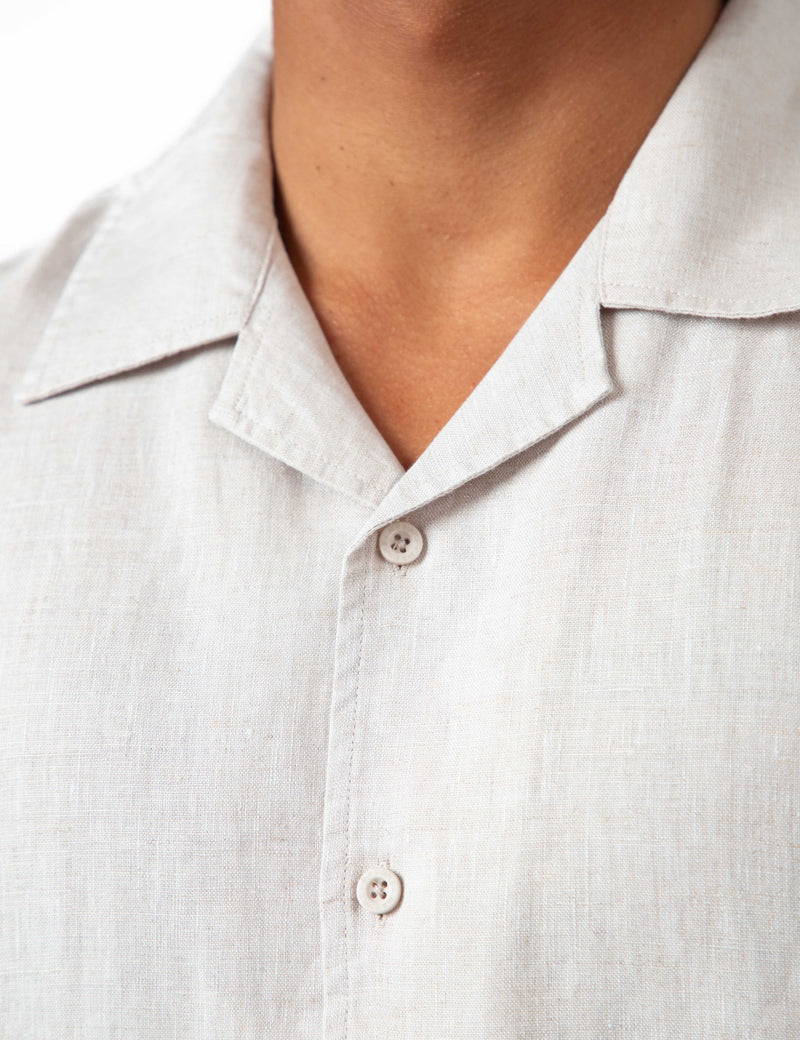 Cuban Short Sleeve Shirt - Natural Linen