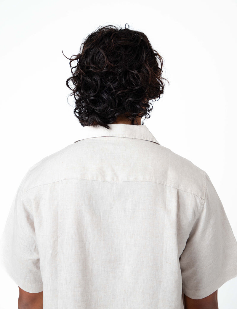 Cuban Short Sleeve Shirt - Natural Linen