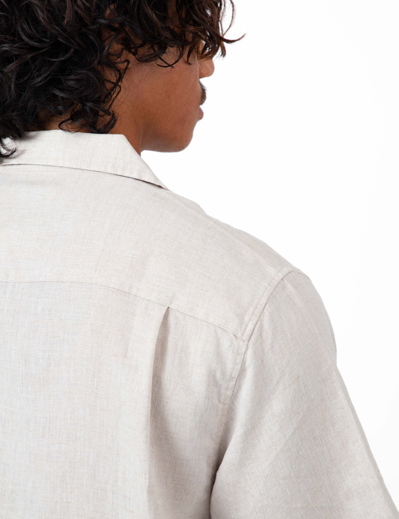 Cuban Short Sleeve Shirt - Natural Linen