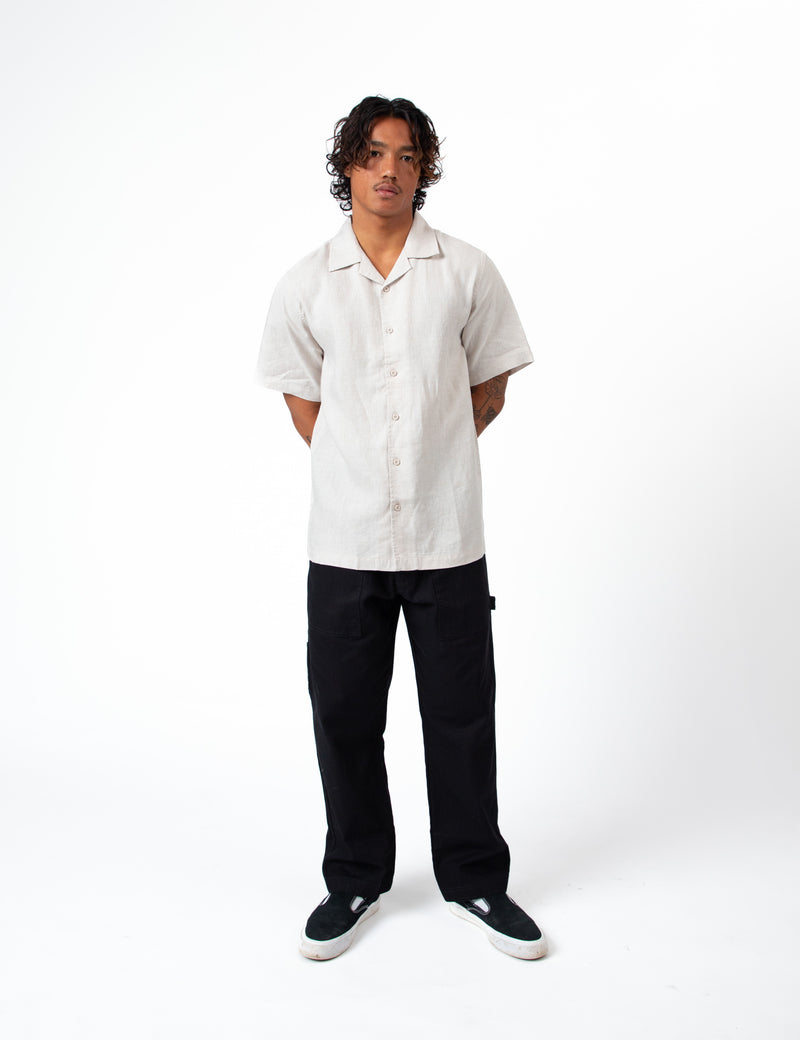 Cuban Short Sleeve Shirt - Natural Linen