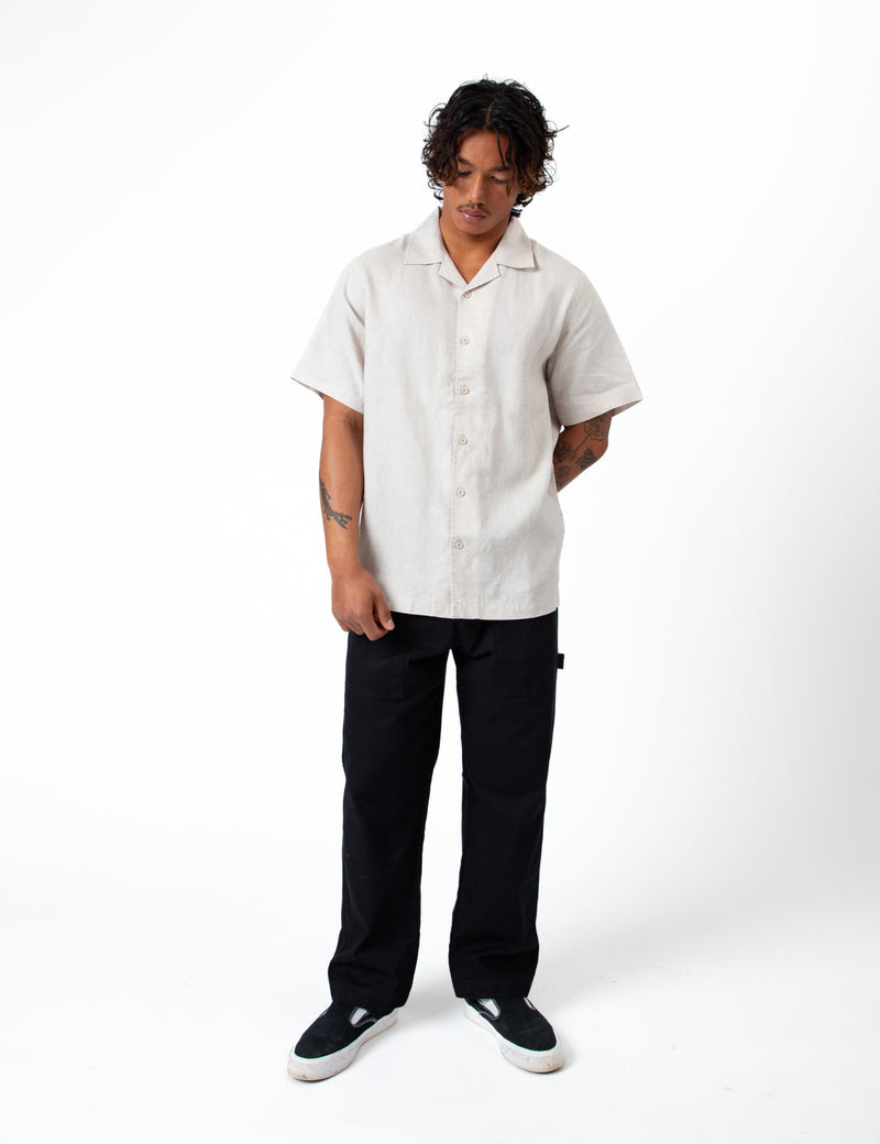 Cuban Short Sleeve Shirt - Natural Linen