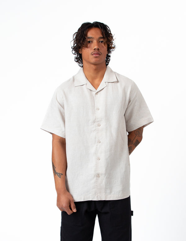 Cuban Short Sleeve Shirt - Natural Linen