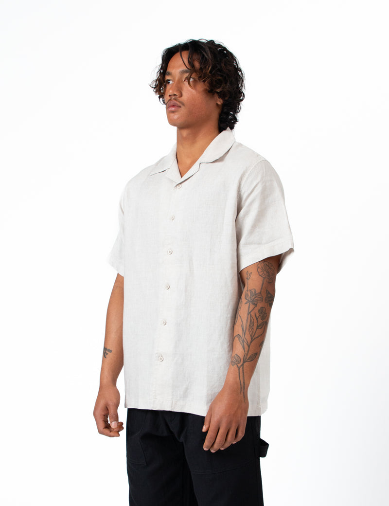 Cuban Short Sleeve Shirt - Natural Linen