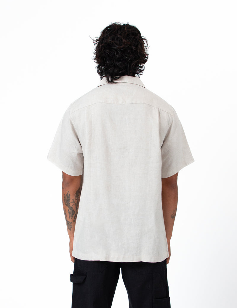 Cuban Short Sleeve Shirt - Natural Linen
