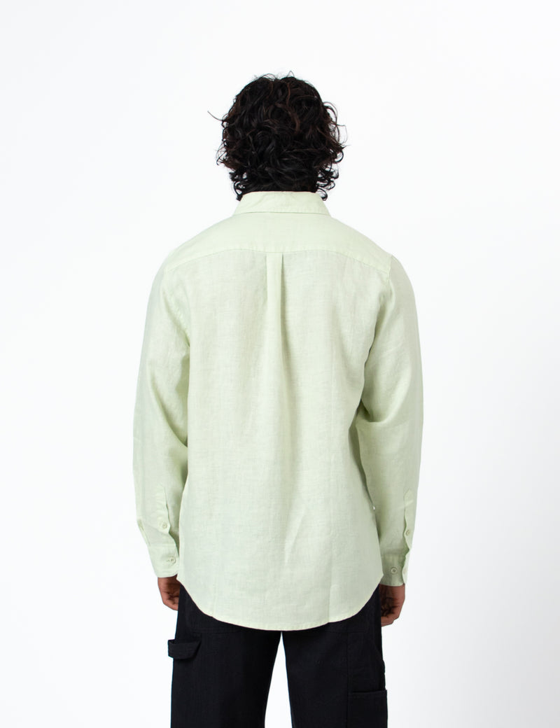 Linen Long Sleeve Shirt - Fog Green