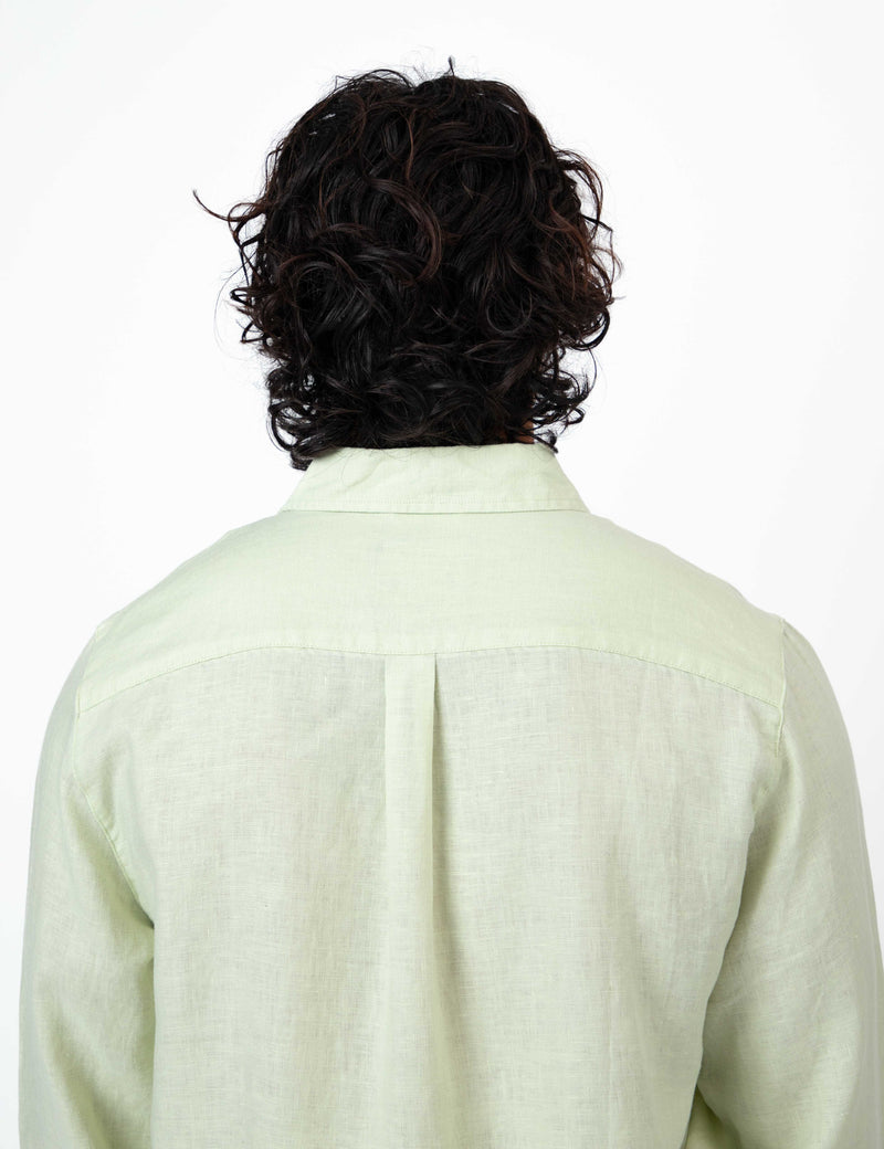 Linen Long Sleeve Shirt - Fog Green