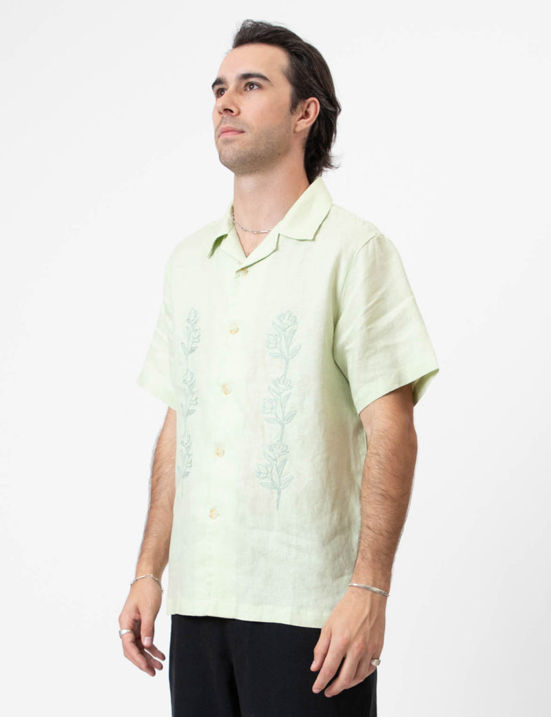 Cuban Short Sleeve Shirt -  Fog Green Rover