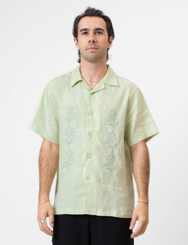 Cuban Short Sleeve Shirt -  Fog Green Rover